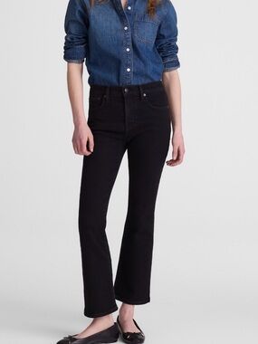 Madewell Mid-rise kick out crop Black Jeans